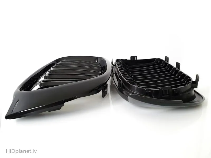 Coppia di griglie anteriori per F25 F26 X3 X4 2014-2018 paraurti nero opaco lucido M colore 2 linee lamelle racing griglia anteriore rene griglie ( colore: nero opaco